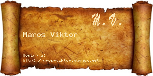 Maros Viktor névjegykártya