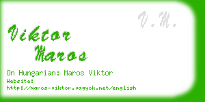 viktor maros business card